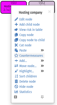 Node menu